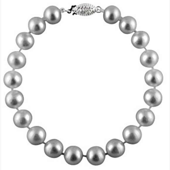 11-11.5mm Silver Cultured Freshwater Pearl Sterling Silver Line Bracelet 7.25 in - Picture 1 of 2